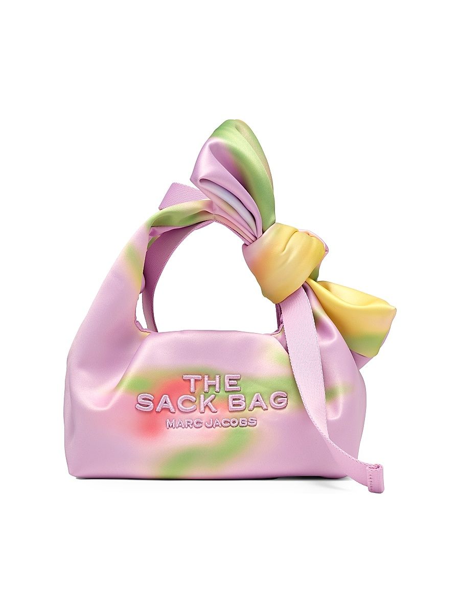 Women's The Blurred Floral Satin Mini Bow Sack Bag - Ribbon Pink Multi