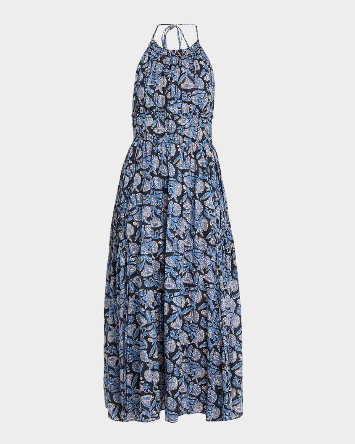 Anelise Printed Halter Midi Dress