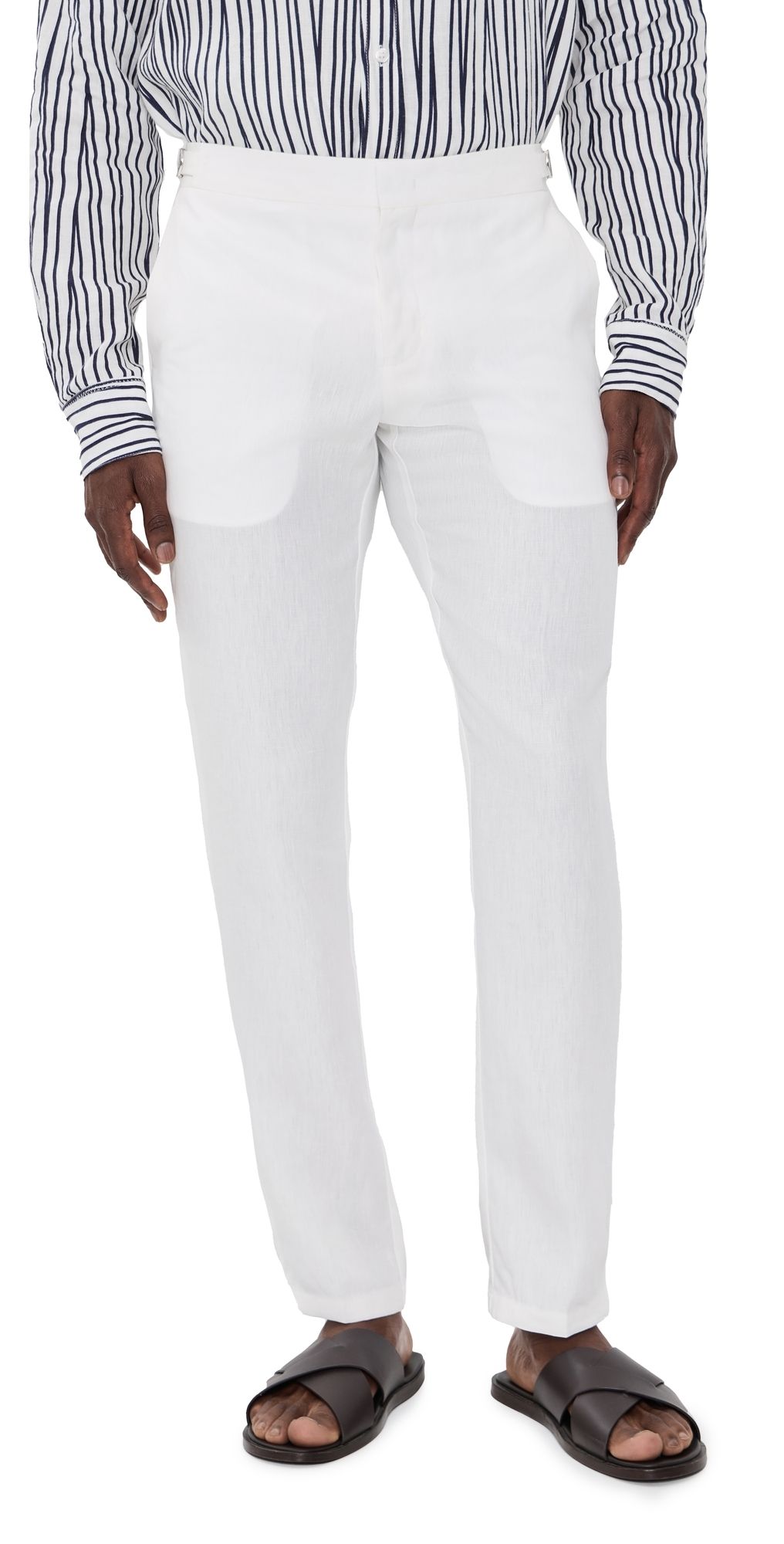 Orlebar Brown Griffon Italian Linen Pants White Sand 32