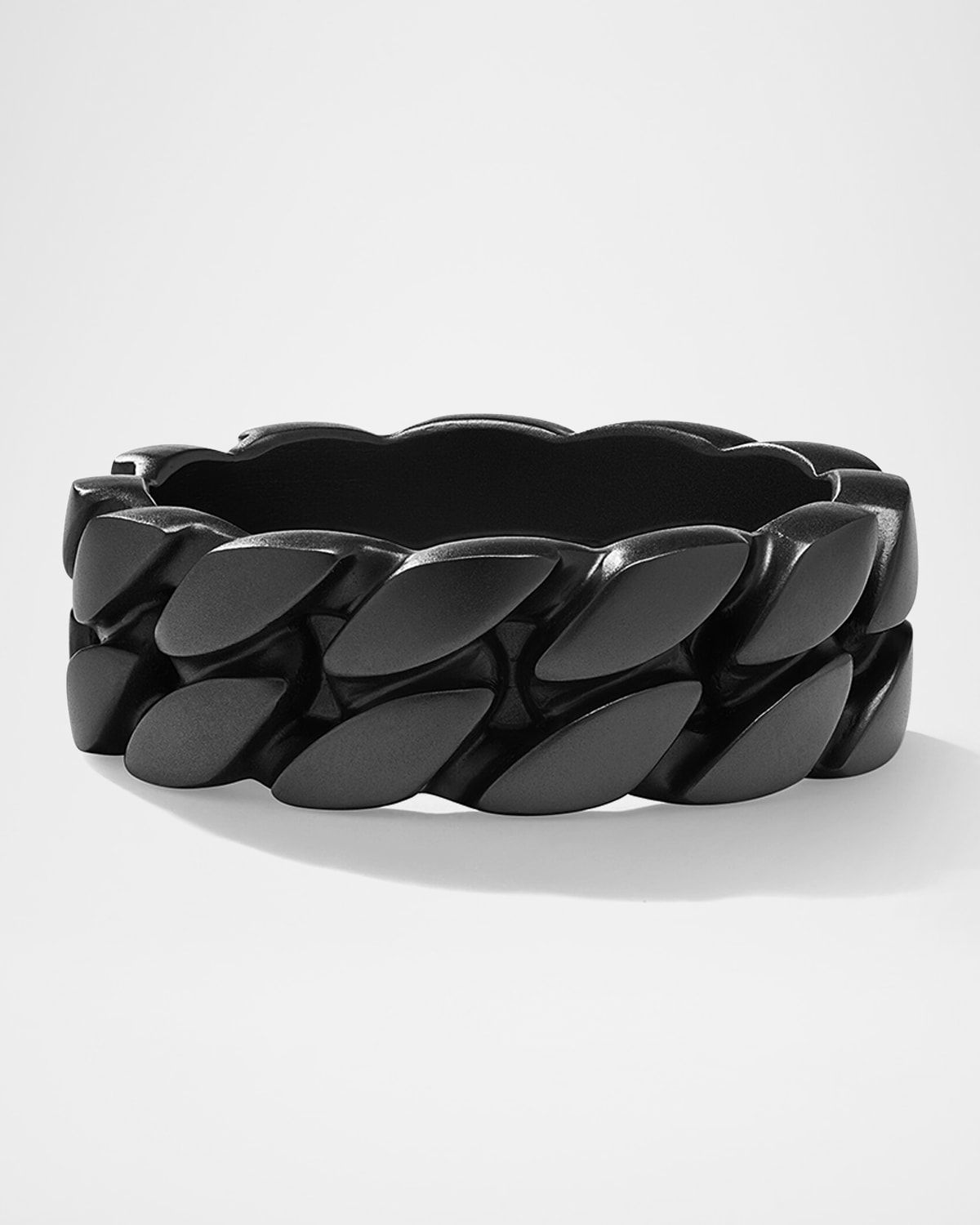 Men & apos;s Curb Chain Ring in Black Titanium, 8mm