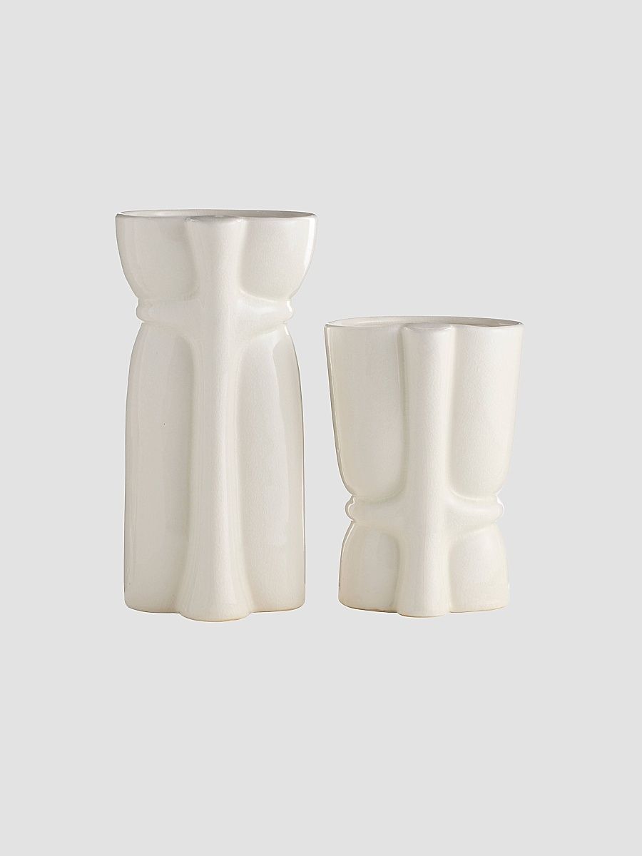 Maud Vases 2-Piece Set - White