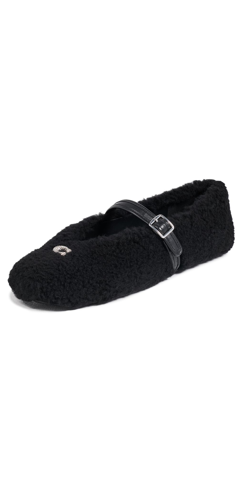 Coach Sculpted C Soft Mary Jane Flats Black with Pave C 8.5