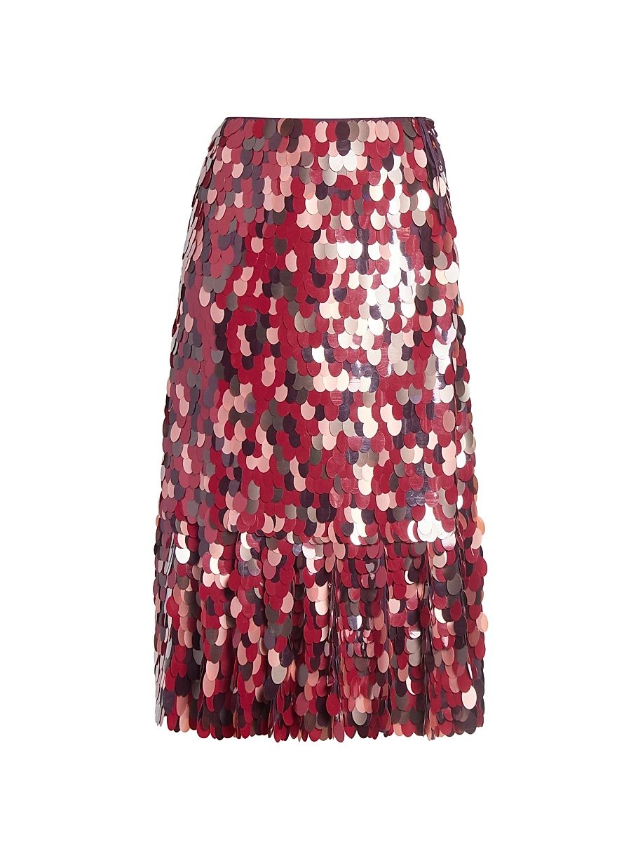 Women's Sprity Paillette Flounce Skirt - Burgundy - Size 12