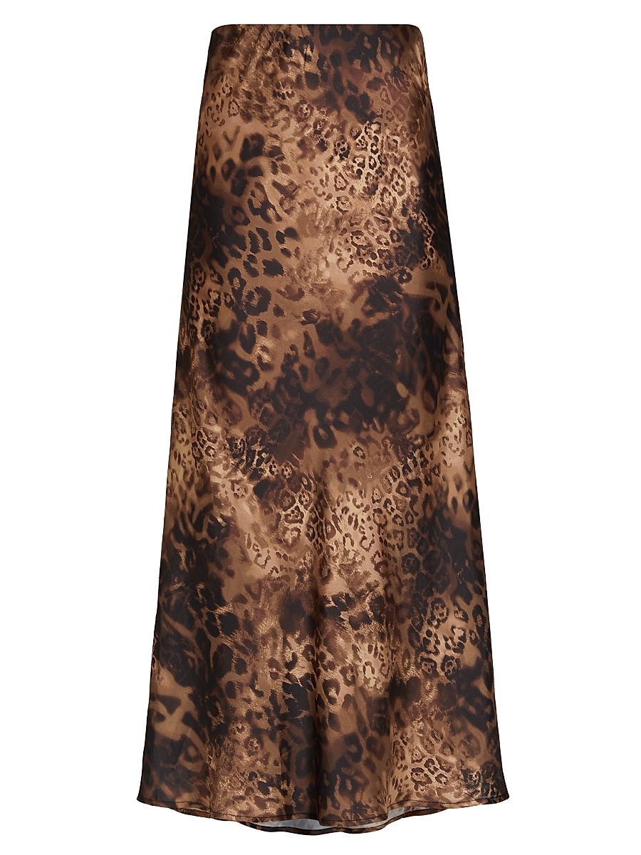 Women's Krisia Leopard Slip Midi-Skirt - Leopard - Size Large