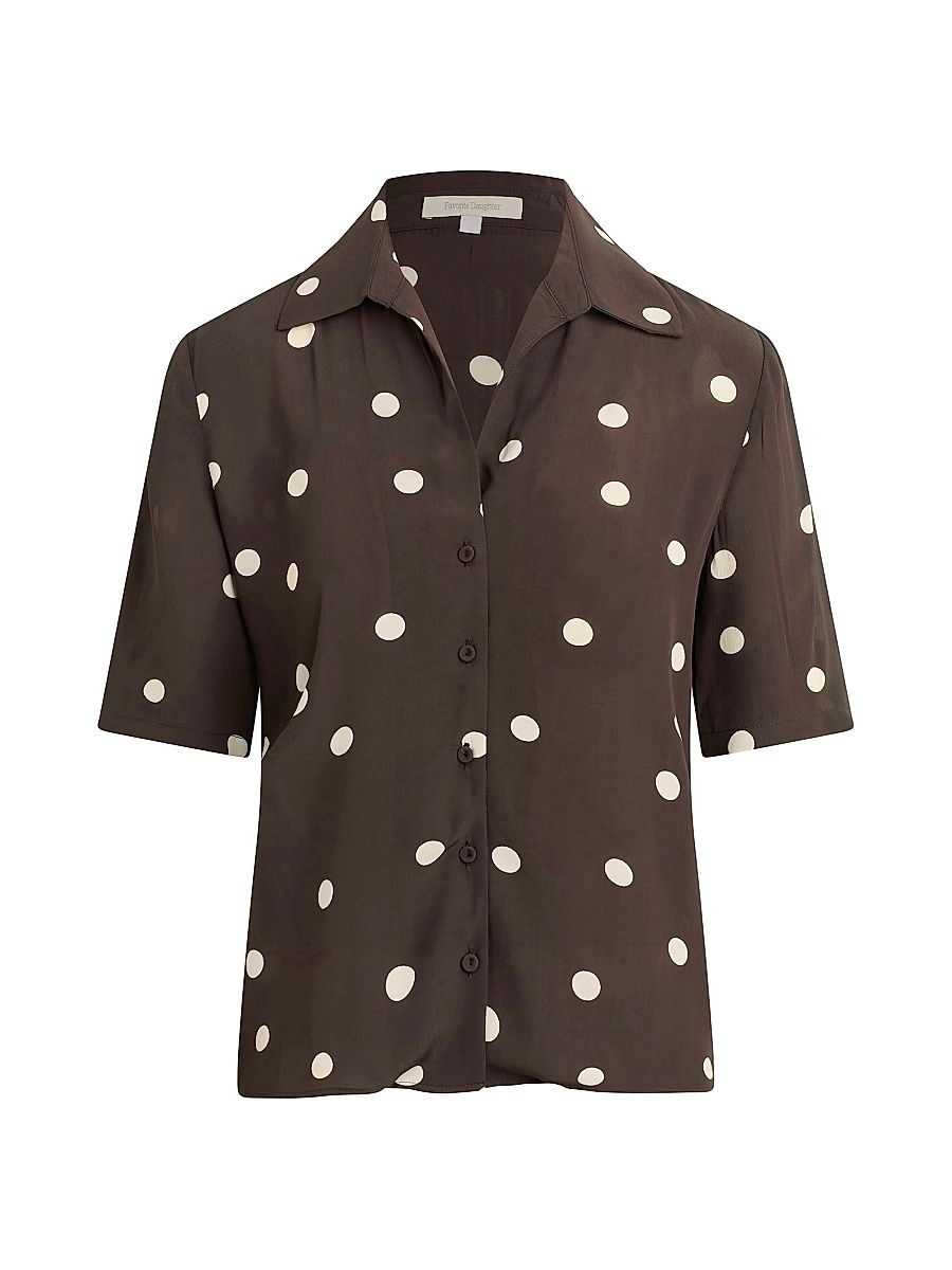 Women's The Sunny Polka Dot Shirt - Espresso Polka Dot - Size XS