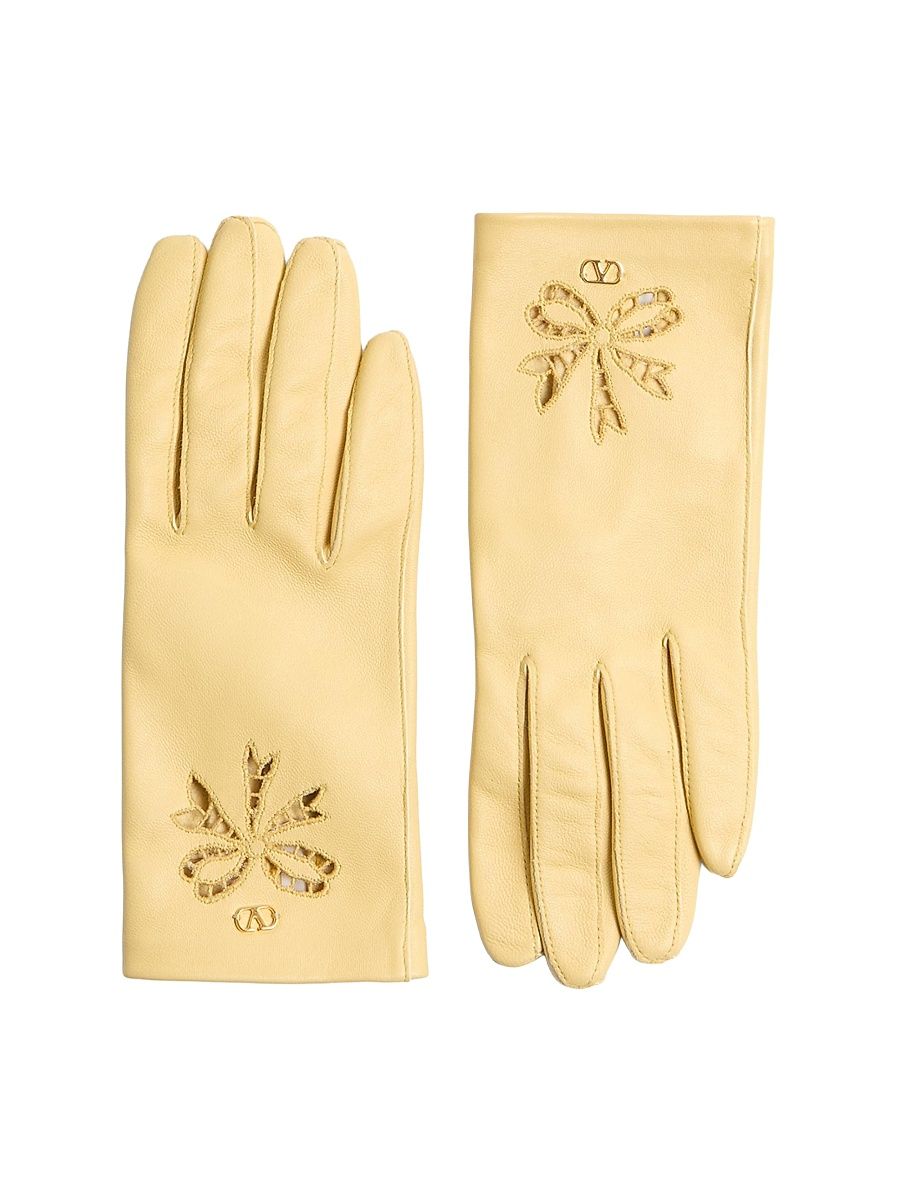 Women's Vlogo Signature Nappa Gloves - Butter - Size 6