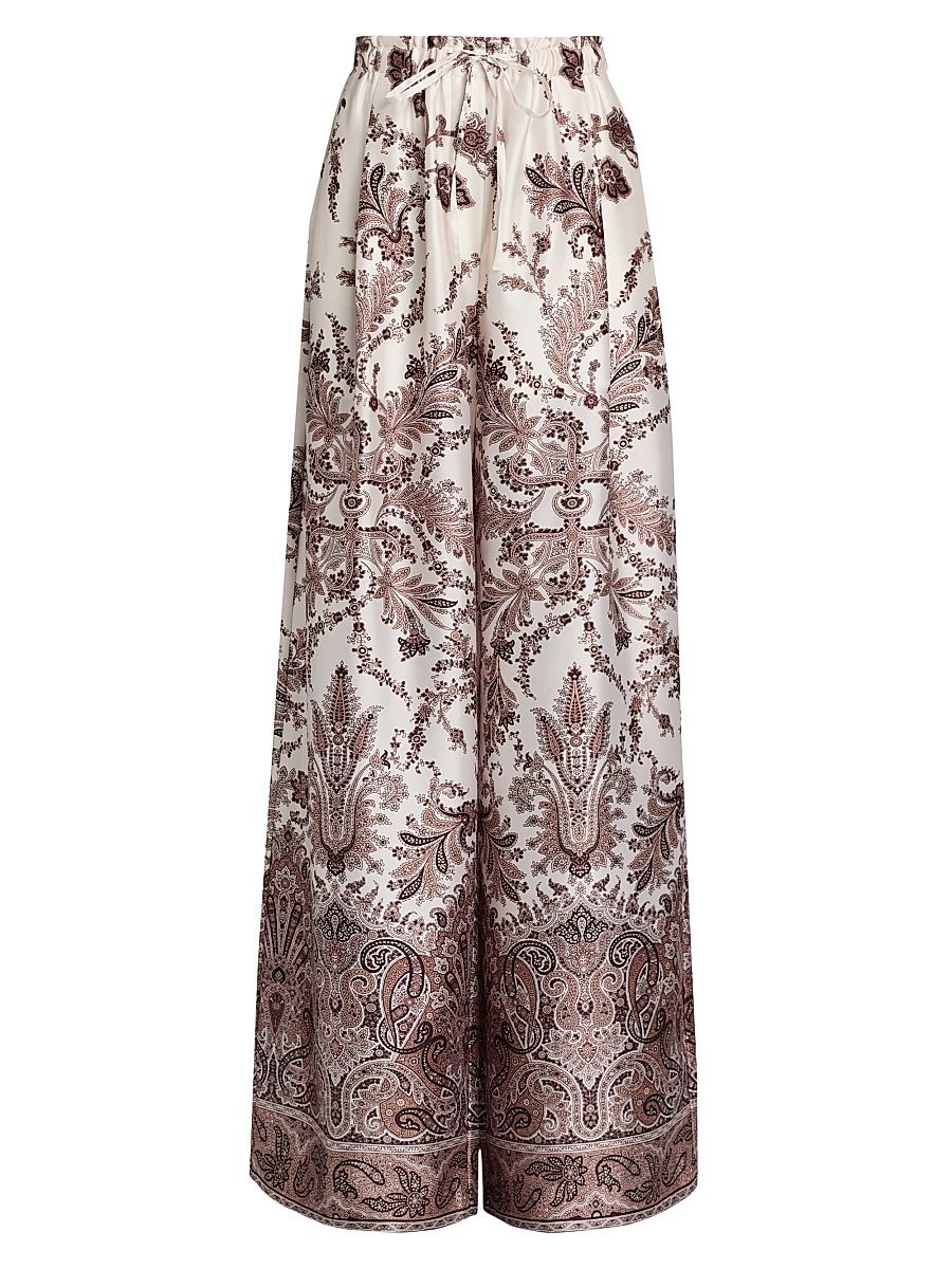 Women's Selena Printed Twill Pants - Natural Multi - Size XL