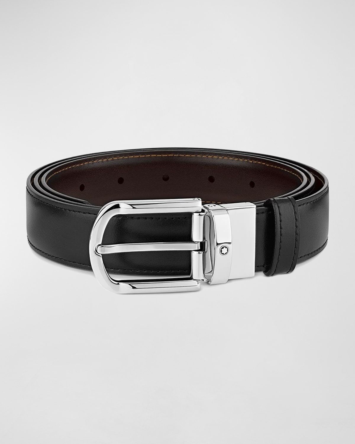 Men & apos;s Horseshoe-Buckle Reversible Leather Belt