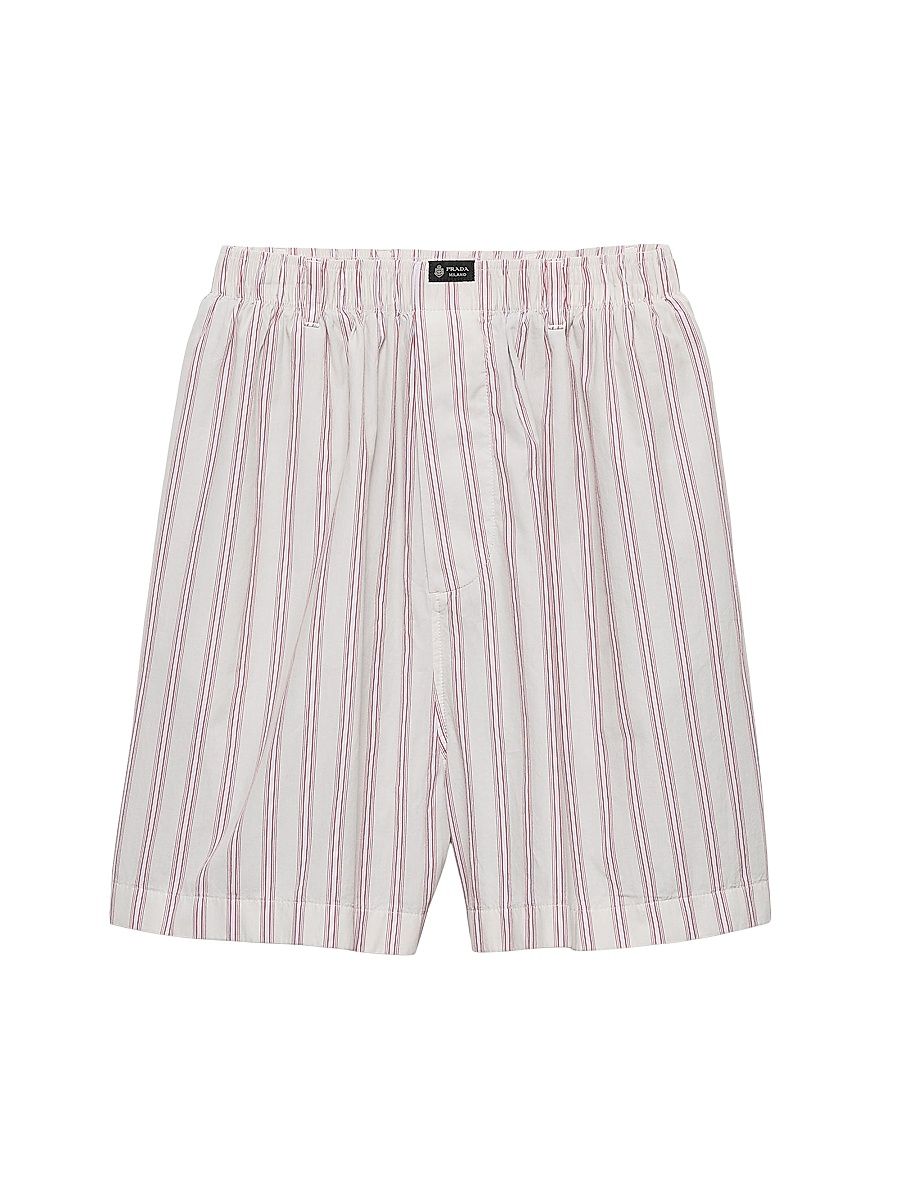Men's Poplin Bermuda Shorts - White Red - Size XXL