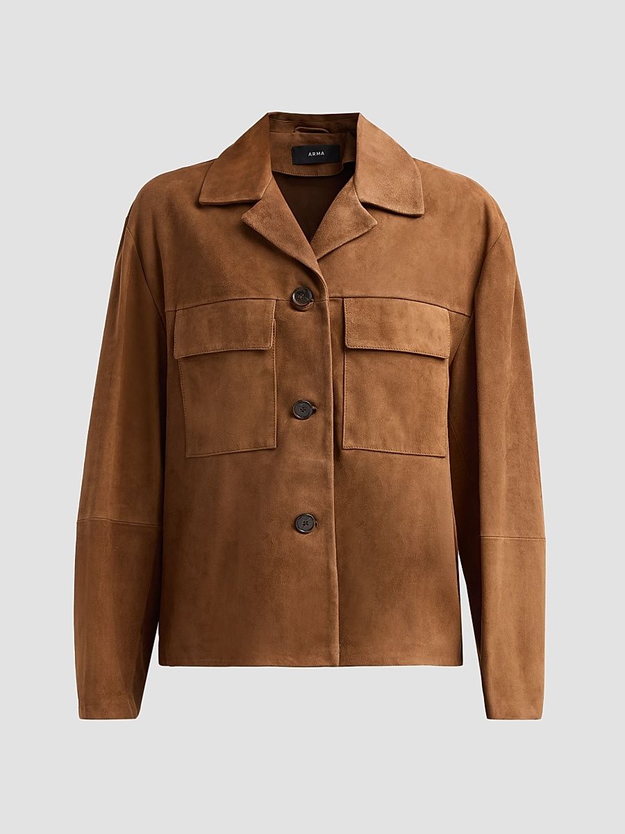 Women's Flore Suede Jacket - Saddle - Size 14