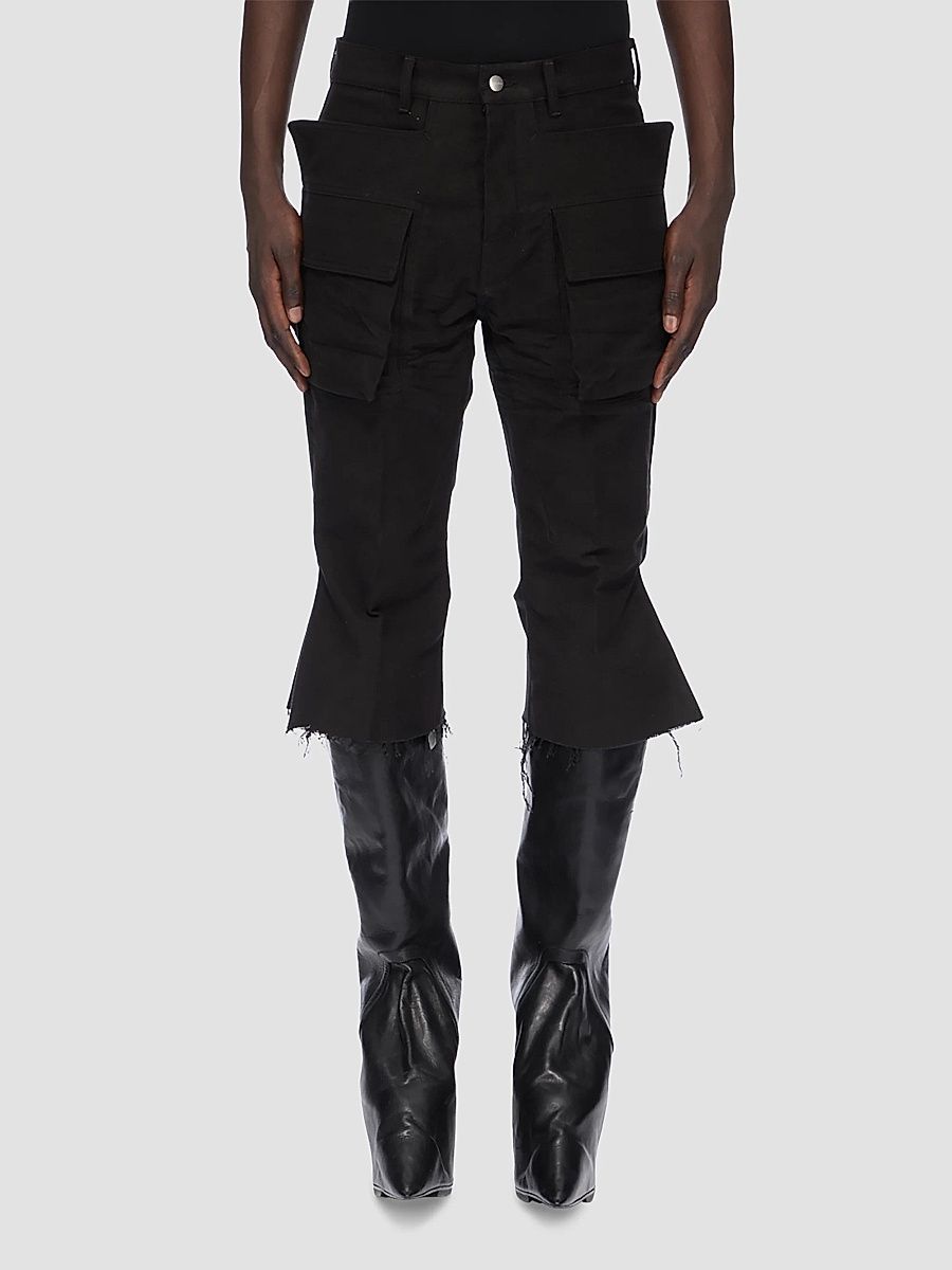 Men's Bolan Cropped Cargo Pants - Black - Size 36