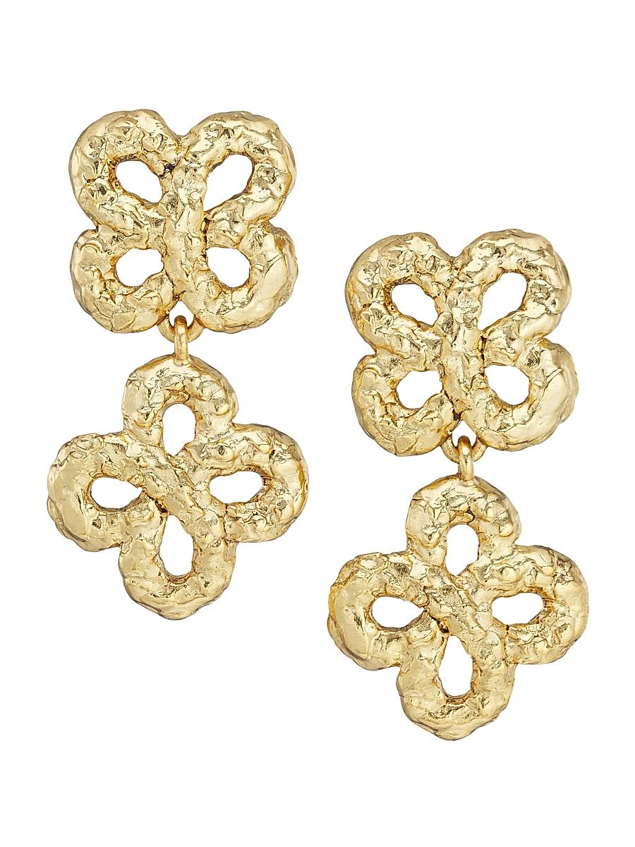 Women's 22K Goldplated Clover Earrings - Gold
