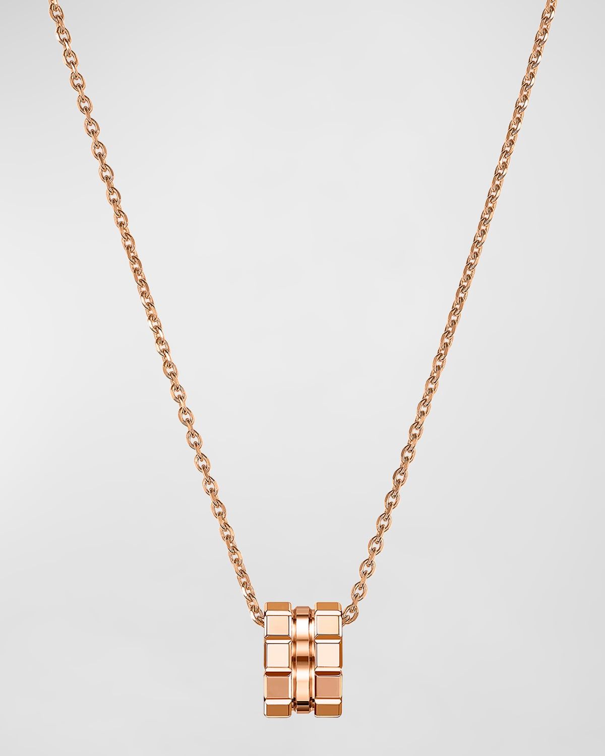 Ice Cube 18K Rose Gold Large Pendant Necklace