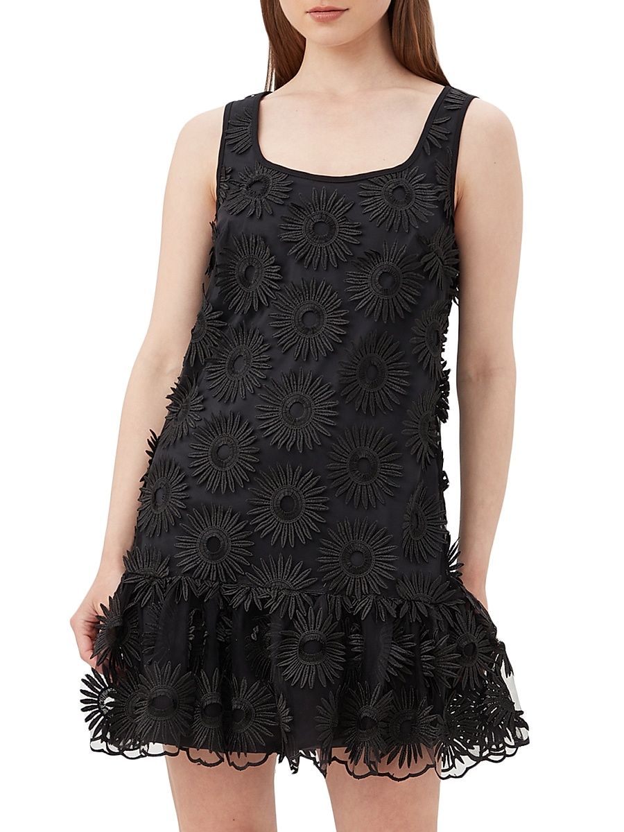 Women's Anzu Floral-Embroidered Minidress - Black - Size 8
