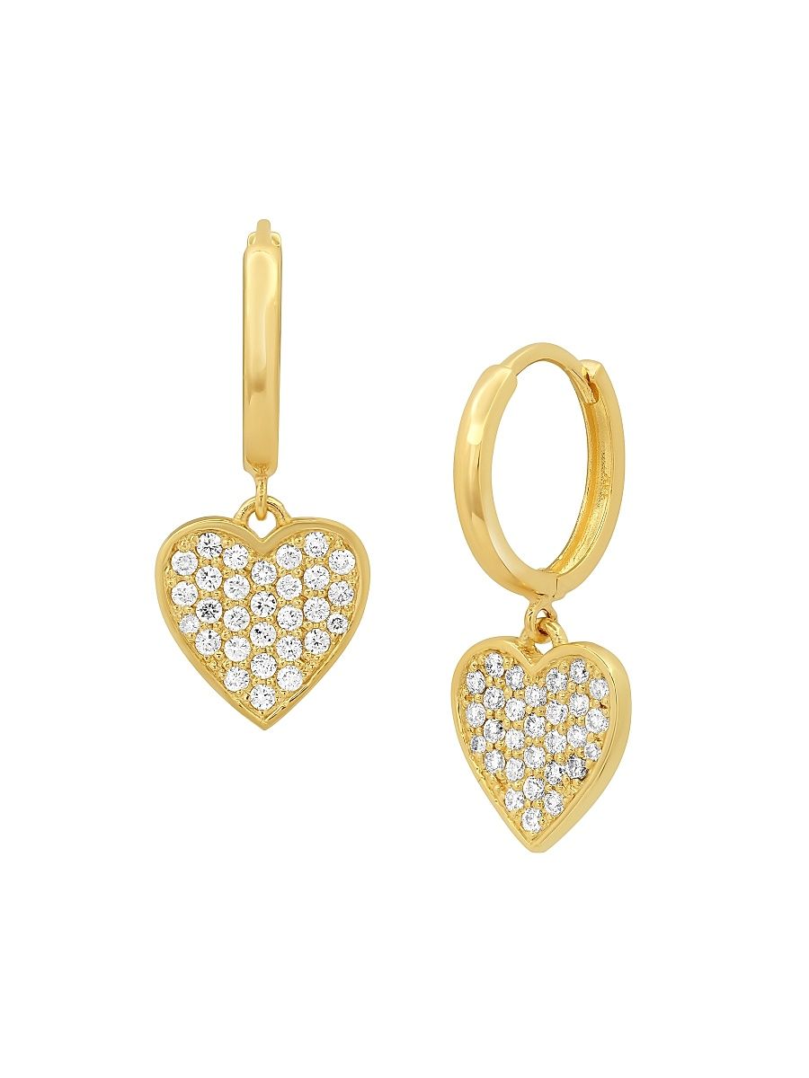Women's Ms x Srj 14K Yellow Gold & 0.50 TCW Diamond Heart Earrings - Yellow Gold