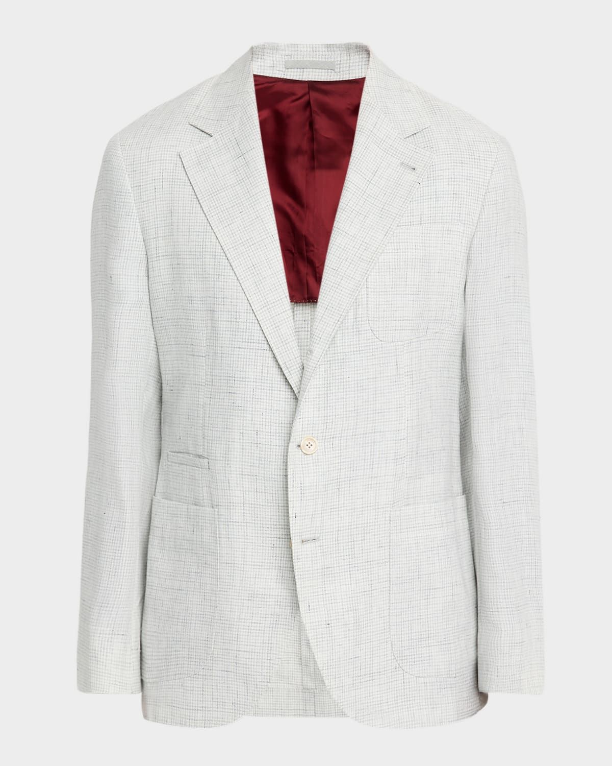 Men & apos;s Linen Houndstooth Deconstructed Blazer
