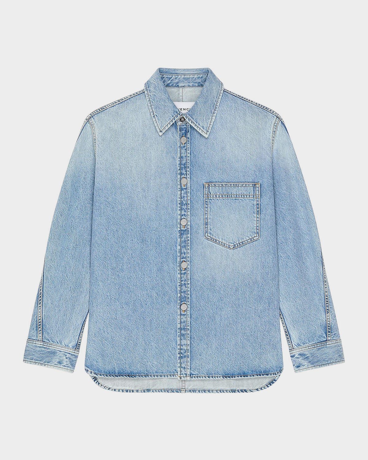 Men & apos;s Stone-Washed Denim Shirt