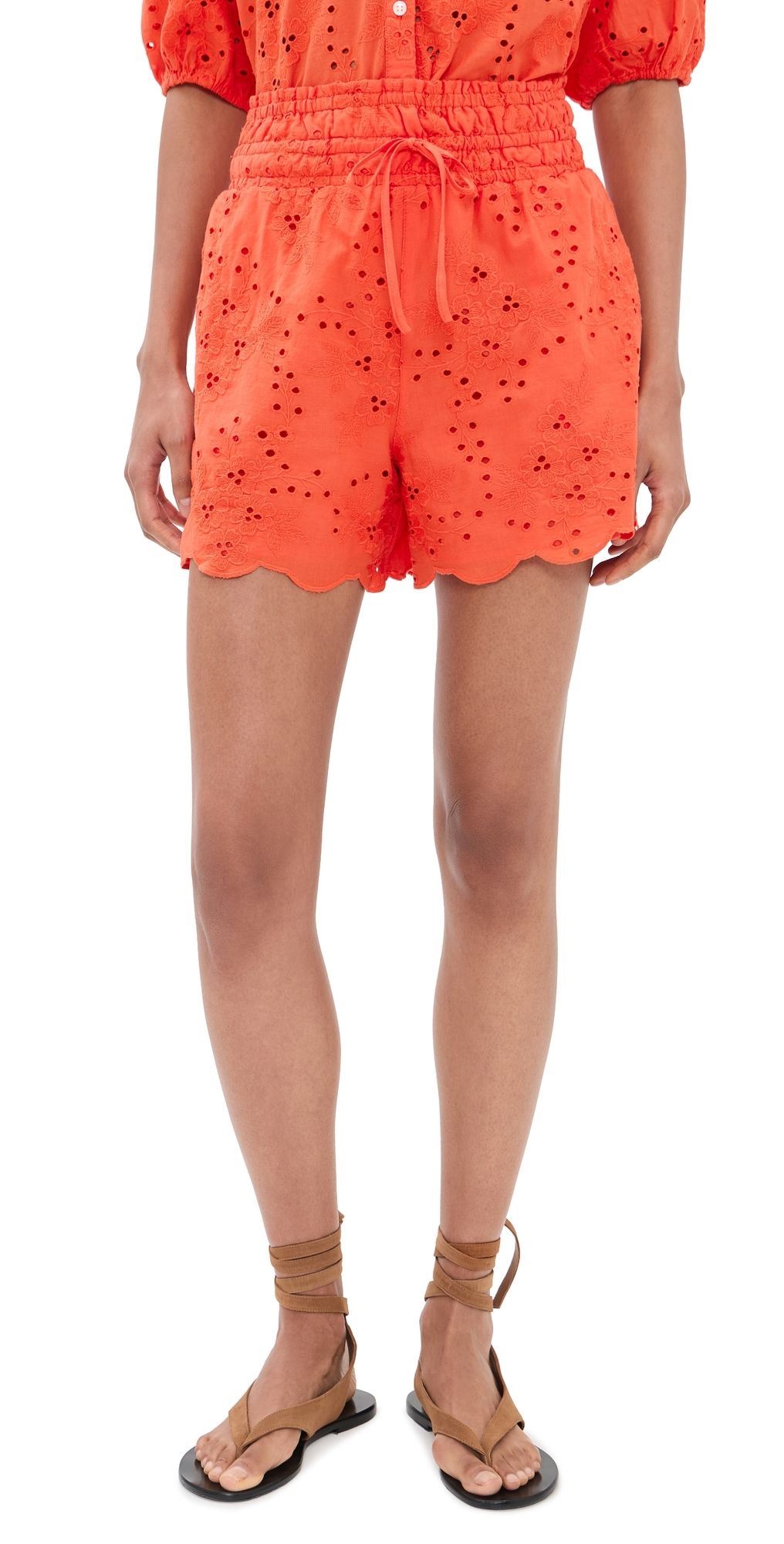 Birds of Paradis Frances Short Vermillion Eyelet Shorts Vermillion S