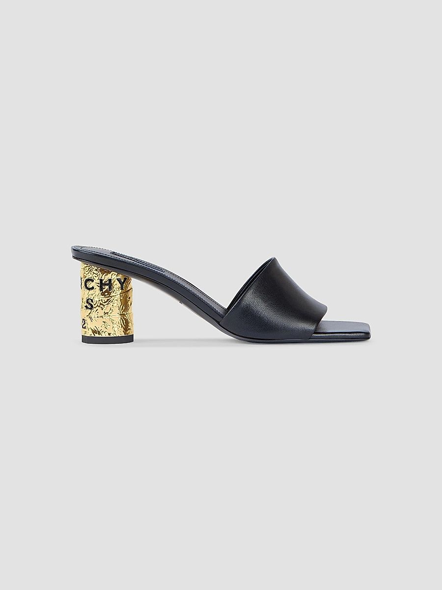 Givenchy Women's Tape Heeled Mules in Leather - Black - Size 11