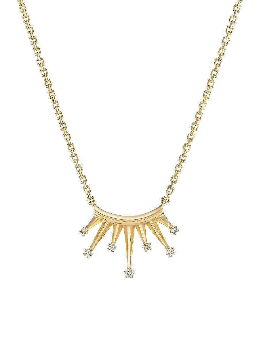 Women's Tarot 18K Yellow Gold & 0.06 TCW Mini Starburst Pendant Necklace - Yellow Gold
