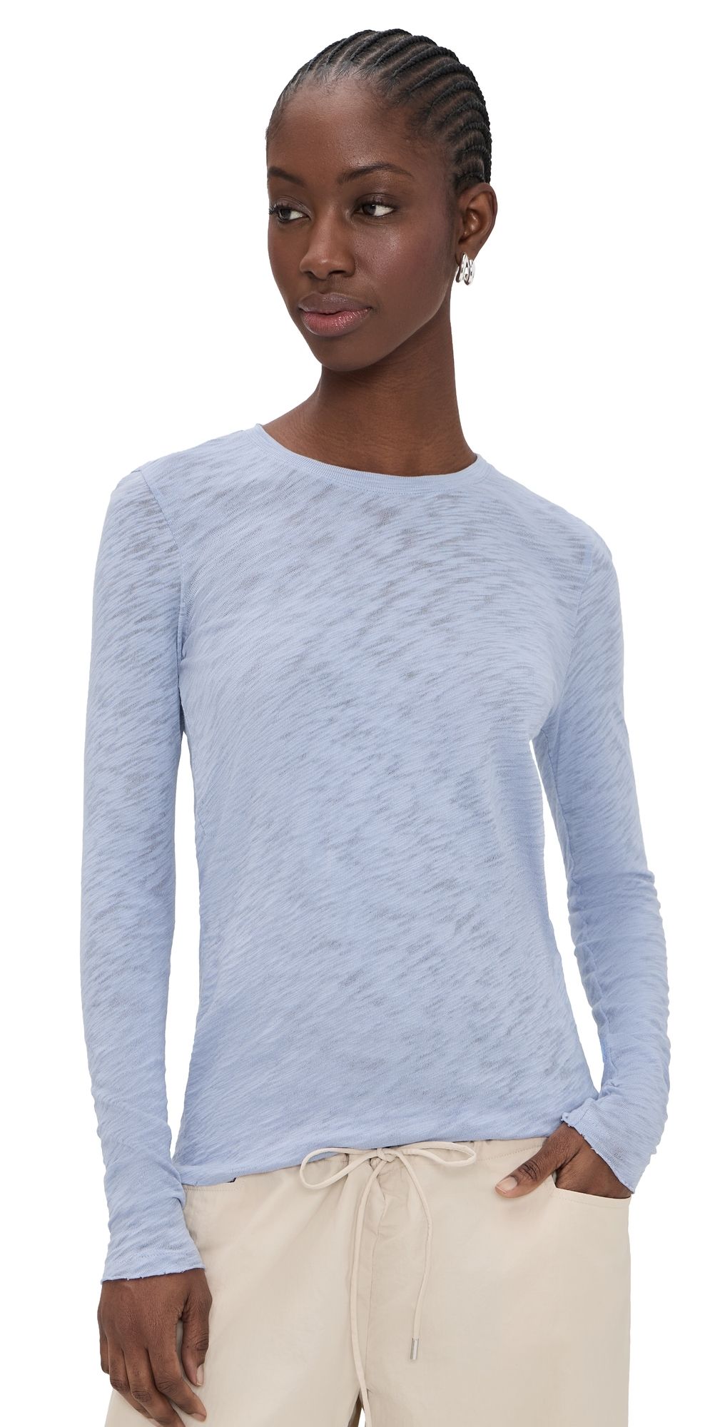 ATM Anthony Thomas Melillo Long Sleeve Tee Cool Water L