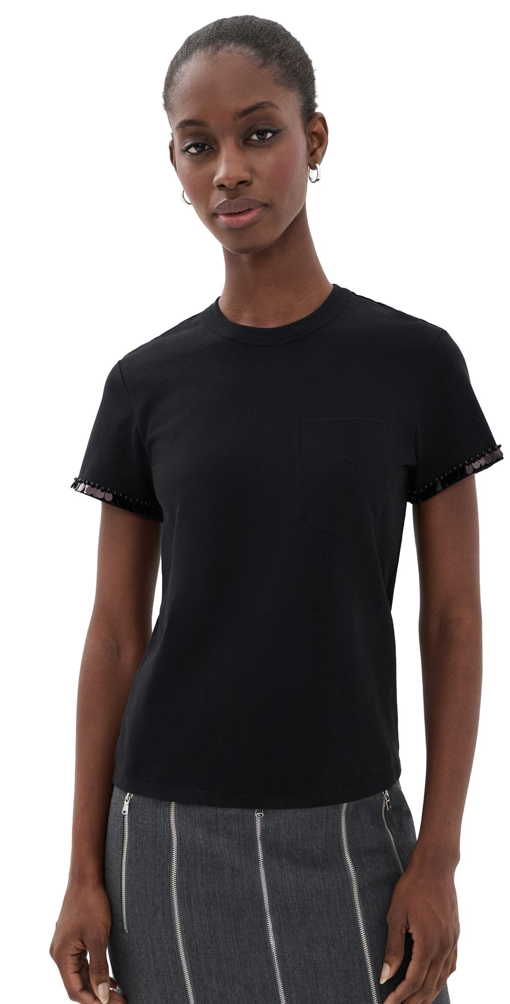 3.1 Phillip Lim Embellished T-Shirt Black XS