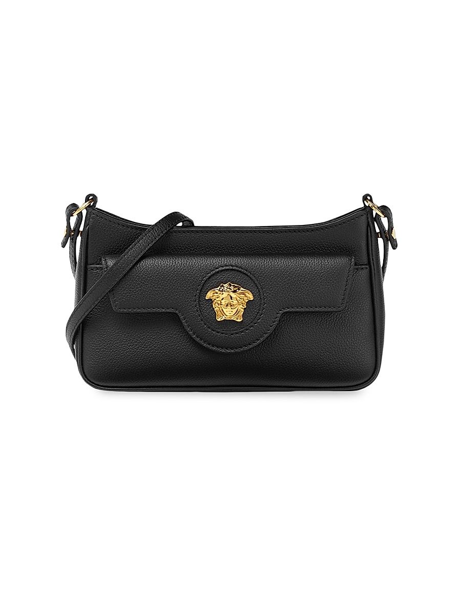 Women's La Medusa Mini Leather Crossbody Bag - Black Versace Gold