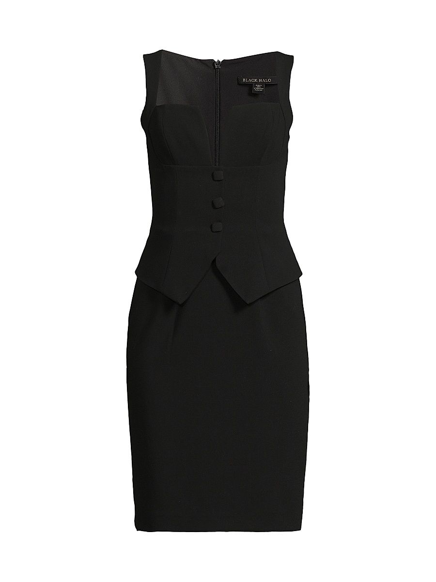 Women's Roanna Notch Vest Midi-Dress - Black - Size 10