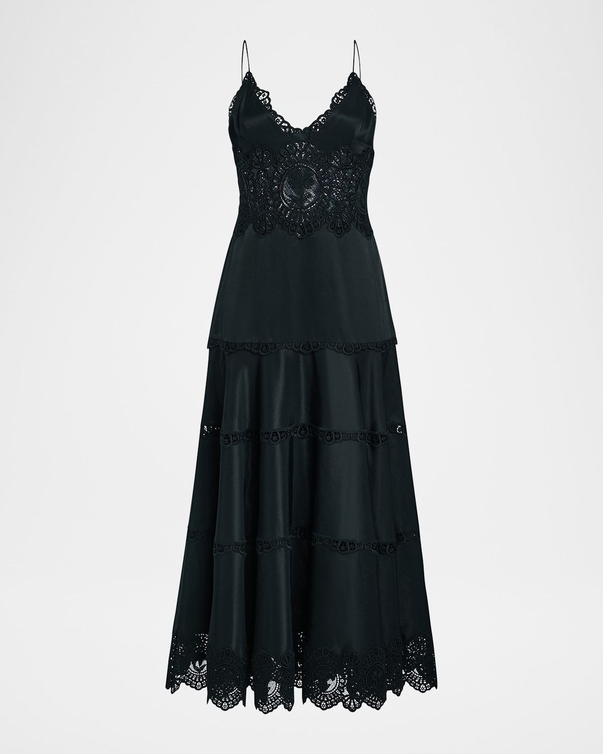 Leilani Embroidered A-Line Midi Dress