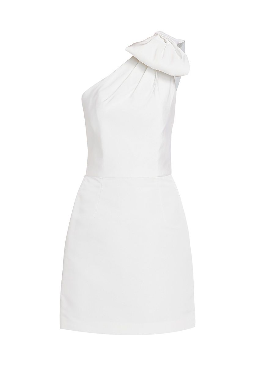 Women's Blair Bow One-Shoulder Dress - White - Size 8