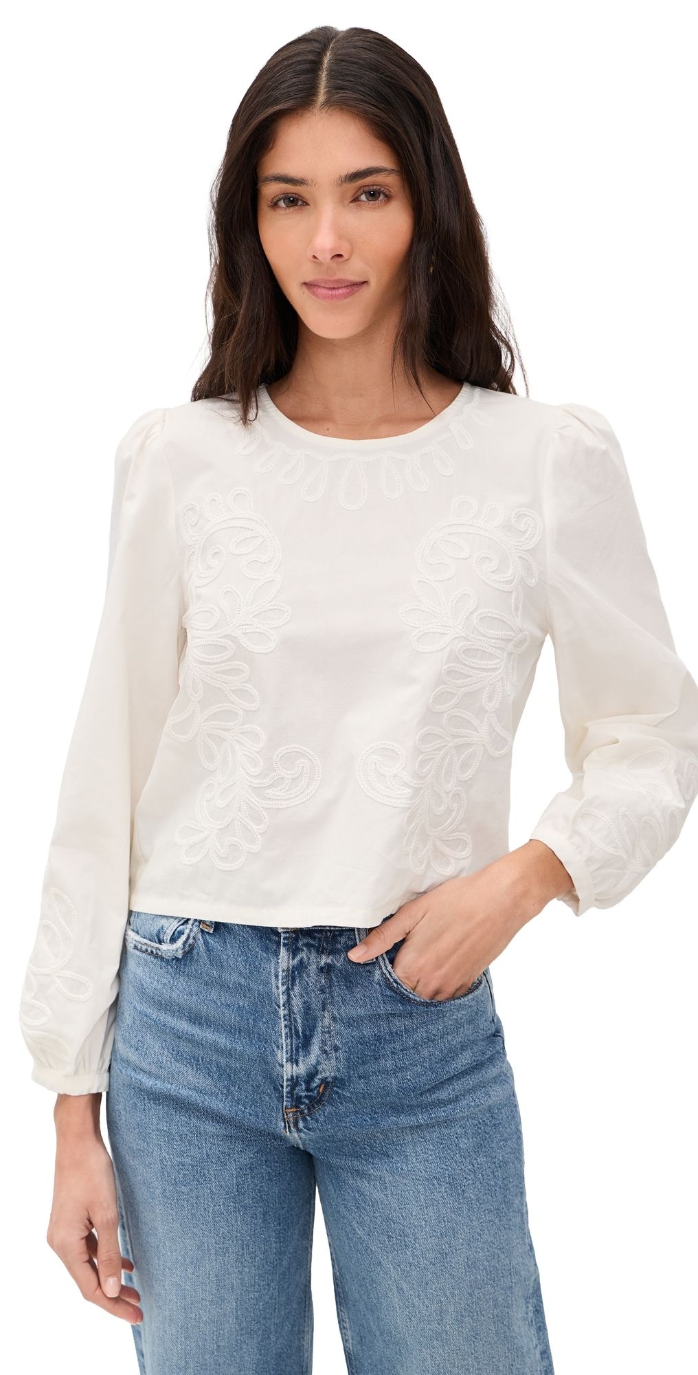 Z Supply Tatiana Poplin Top White M