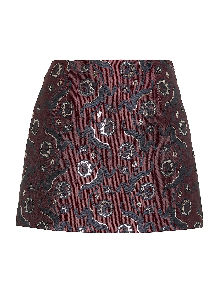 Women's The Hallie Skirt - Burgundy Baroque Jacquard - Size XXL