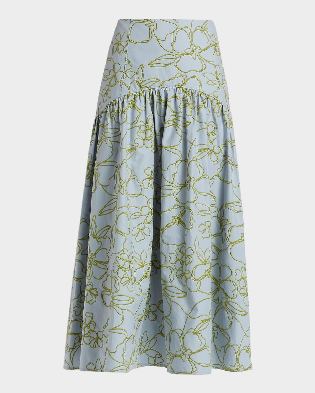 Zoanne Floral Embroidered Midi Skirt