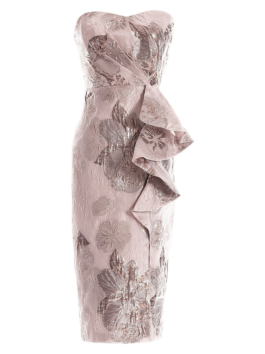 Women's Kieron Jacquard Strapless Midi-Dress - Rose Gold Multi - Size XL