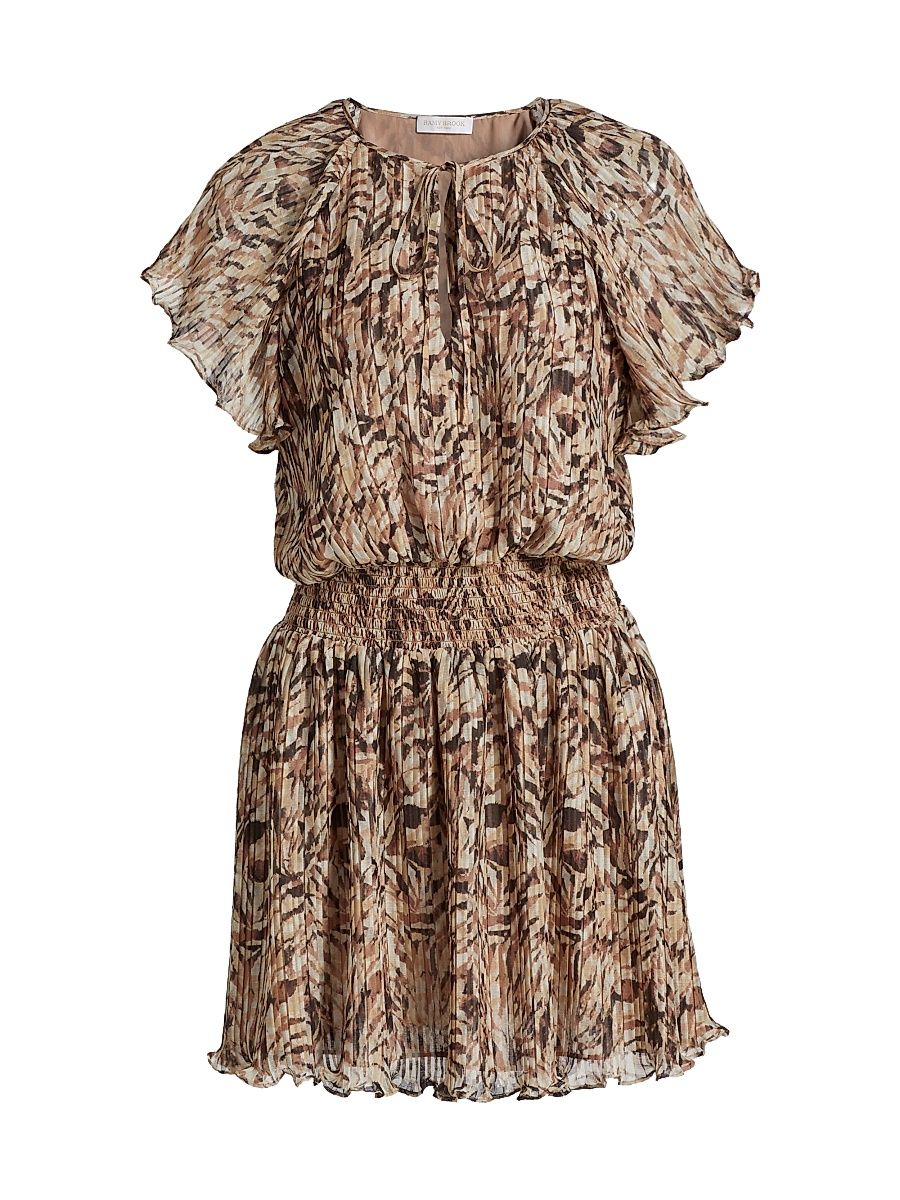 Women's Felicia Crinkled Minidress - Baja Brown Tulum - Size XXL