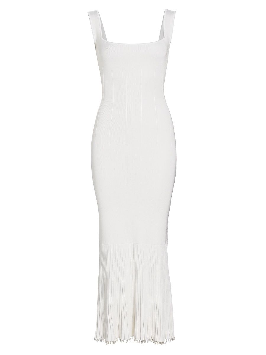 Women's Atalanta Sleeveless Beaded Maxi-Dress - Pearl - Size XL