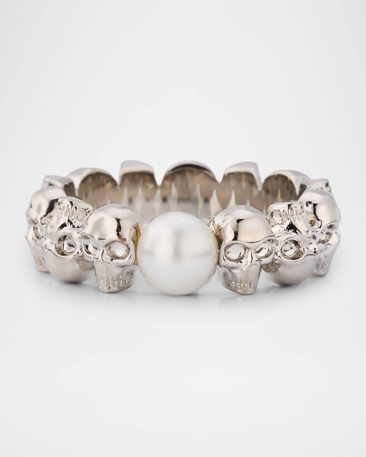 Men & apos;s Skull and Faux Pearl Ring