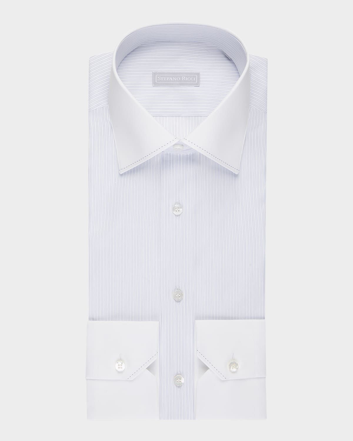 Men & apos;s Cotton Micro-Stripe Dress Shirt