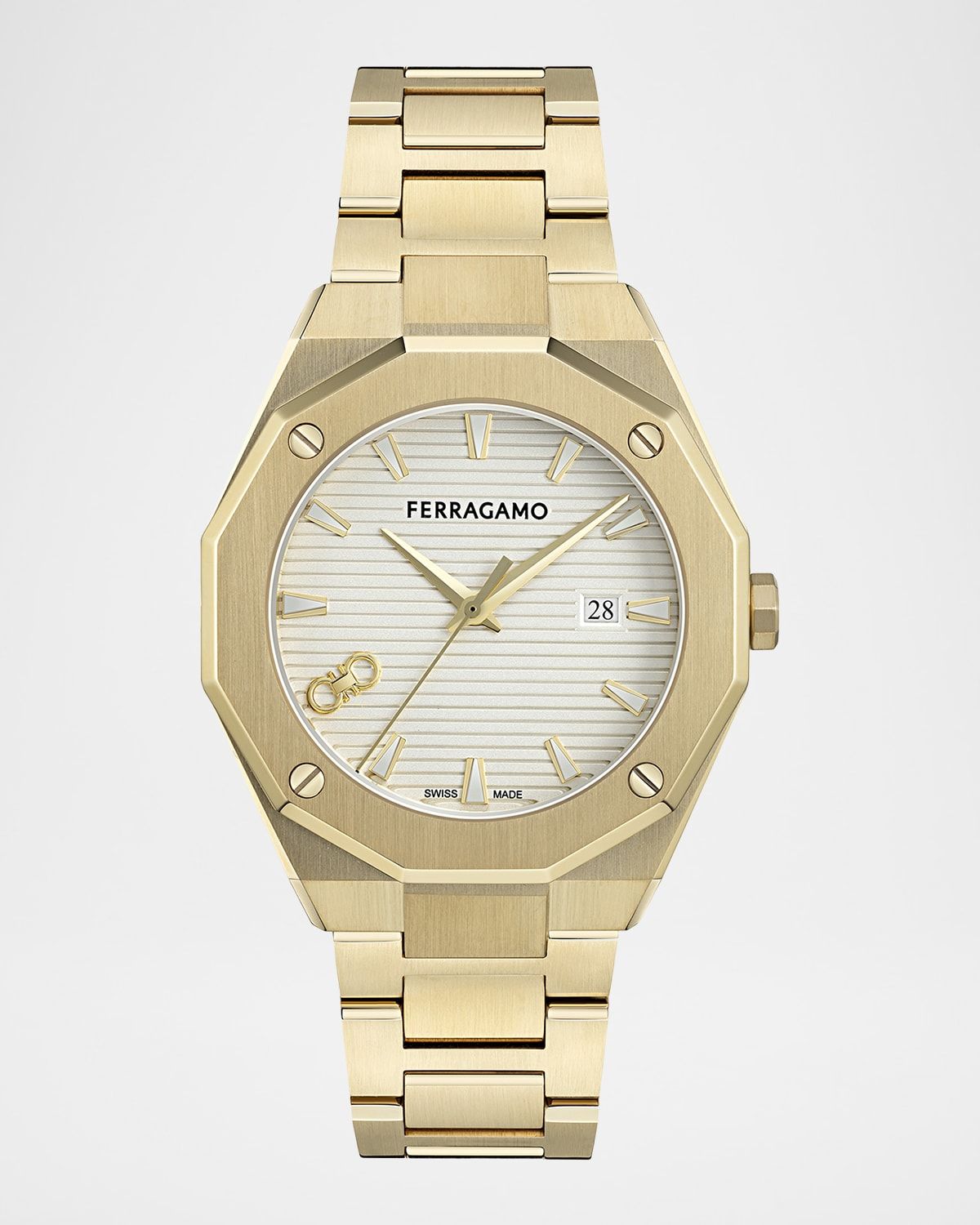 Men & apos;s Ferragamo Edge 40mm IP Yellow Gold Bracelet Watch