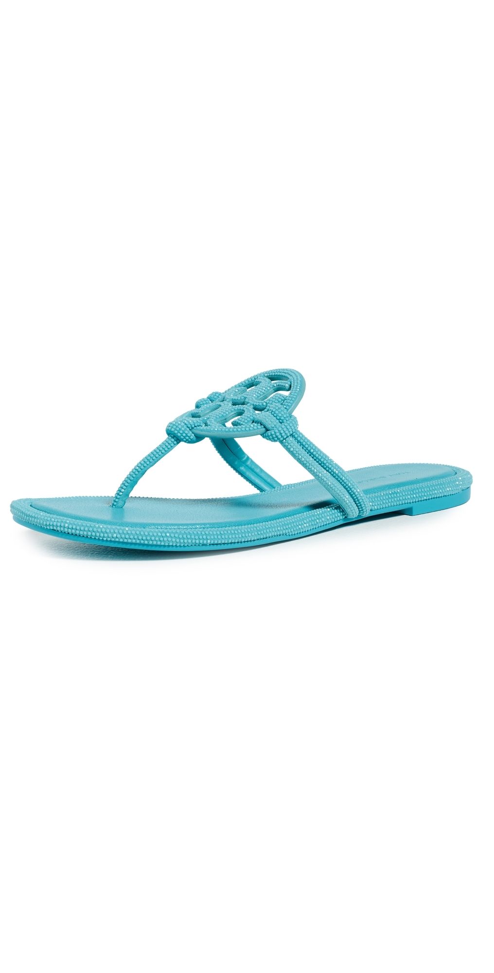 Tory Burch Miller Knotted Pave Sandals Soft Turquoise 11