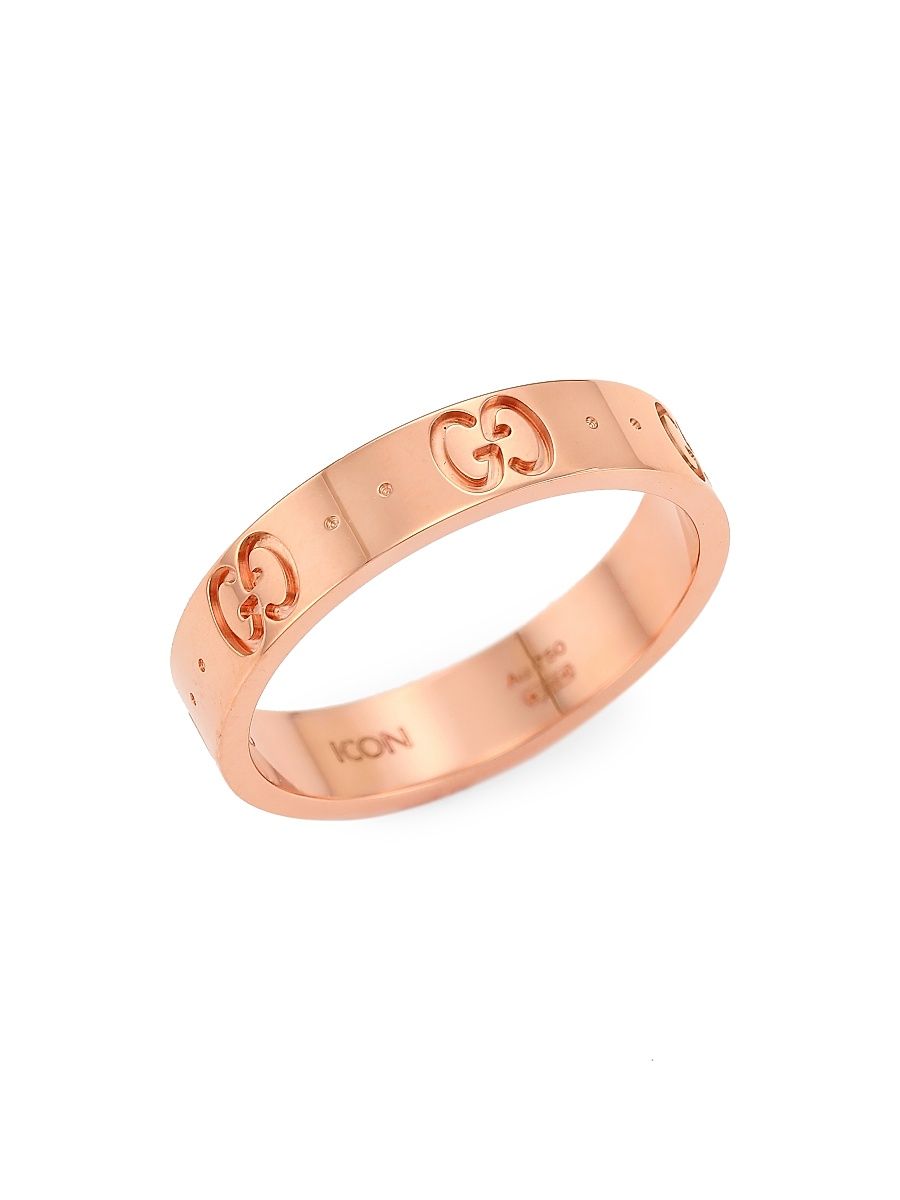 Men's Unisex Icon Thin Band 18K Rose Gold Ring