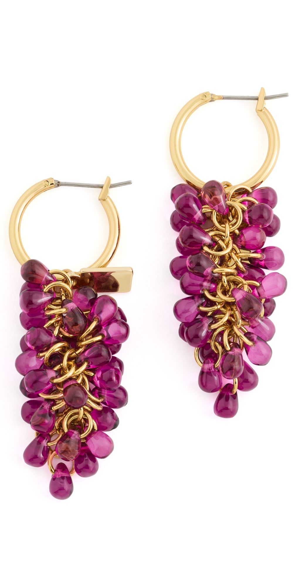Kenneth Jay Lane Grape Drop Earrings Gold/Purple One Size