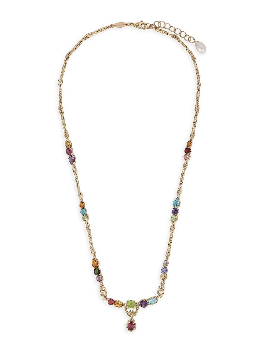 Women's Easy Rainbow 18K Yellow Gold & Semi-Precious Gemstone Necklace - Yellow Gold