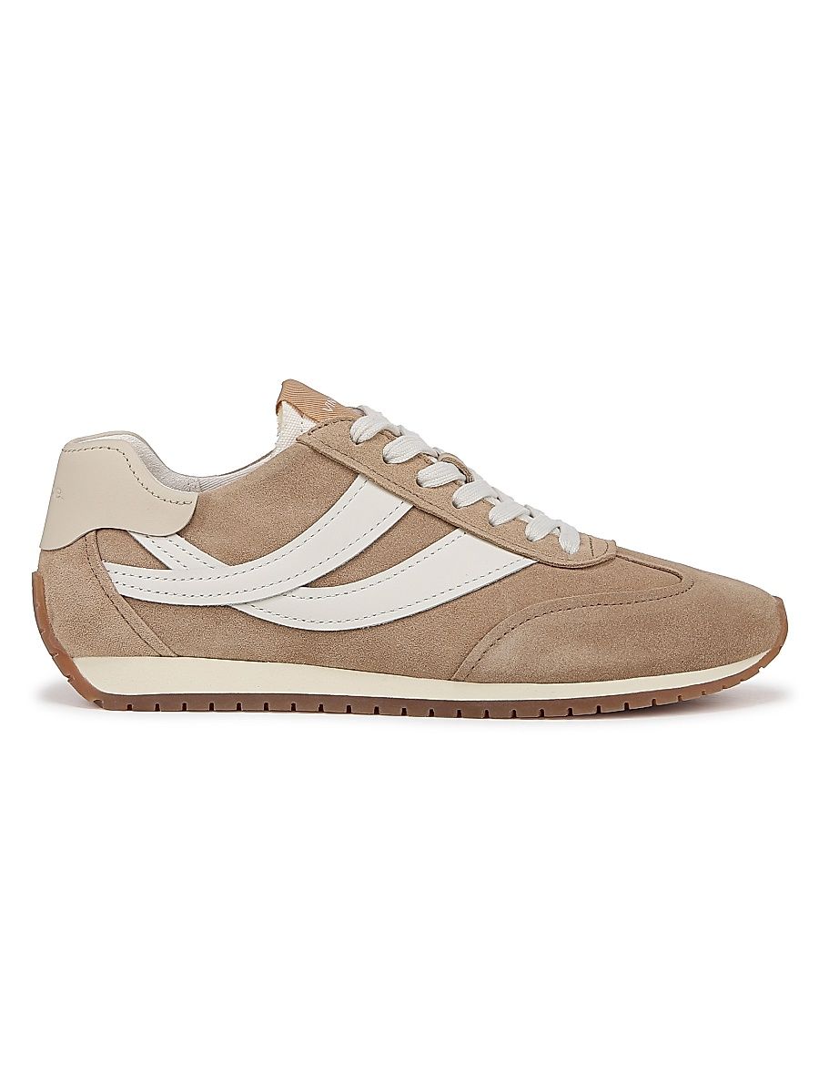 Women's Oasis Runner Suede & Leather Sneakers - Camel White - Size 9.5