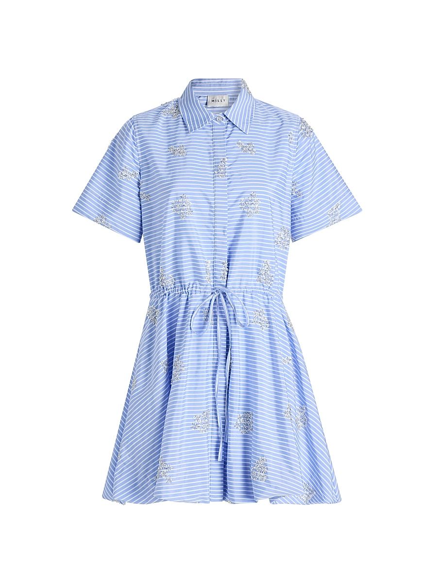 Women's Willa Beaded Minidress - Blue White - Size 12