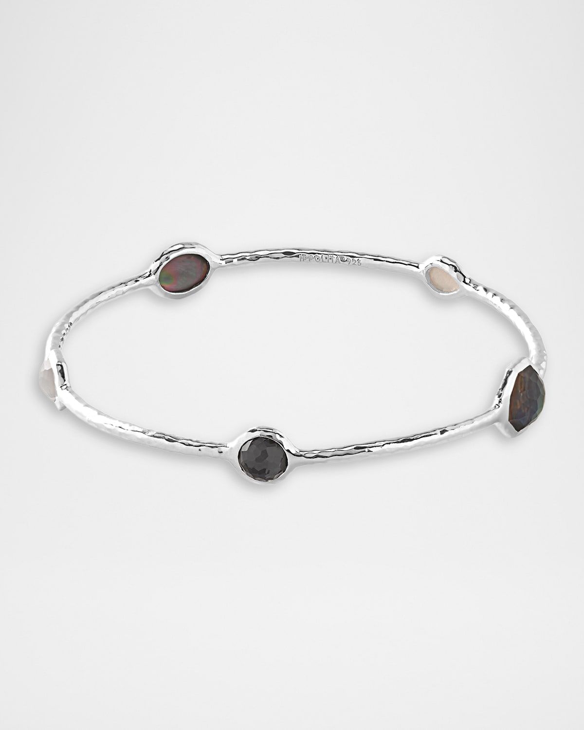 5-Stone Bangle Bracelet in Sterling Silver