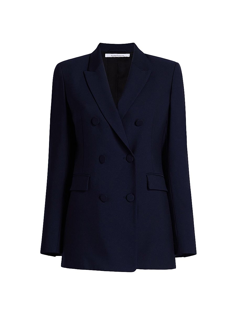 Women's Double Breasted Jacket - Navy - Size 14