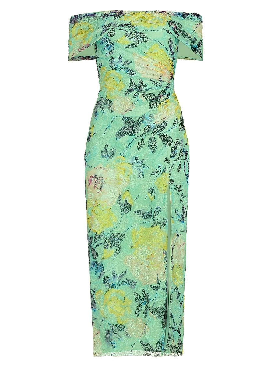 Women's Allie Floral Lace Midi-Dress - Wild Rose - Size 4