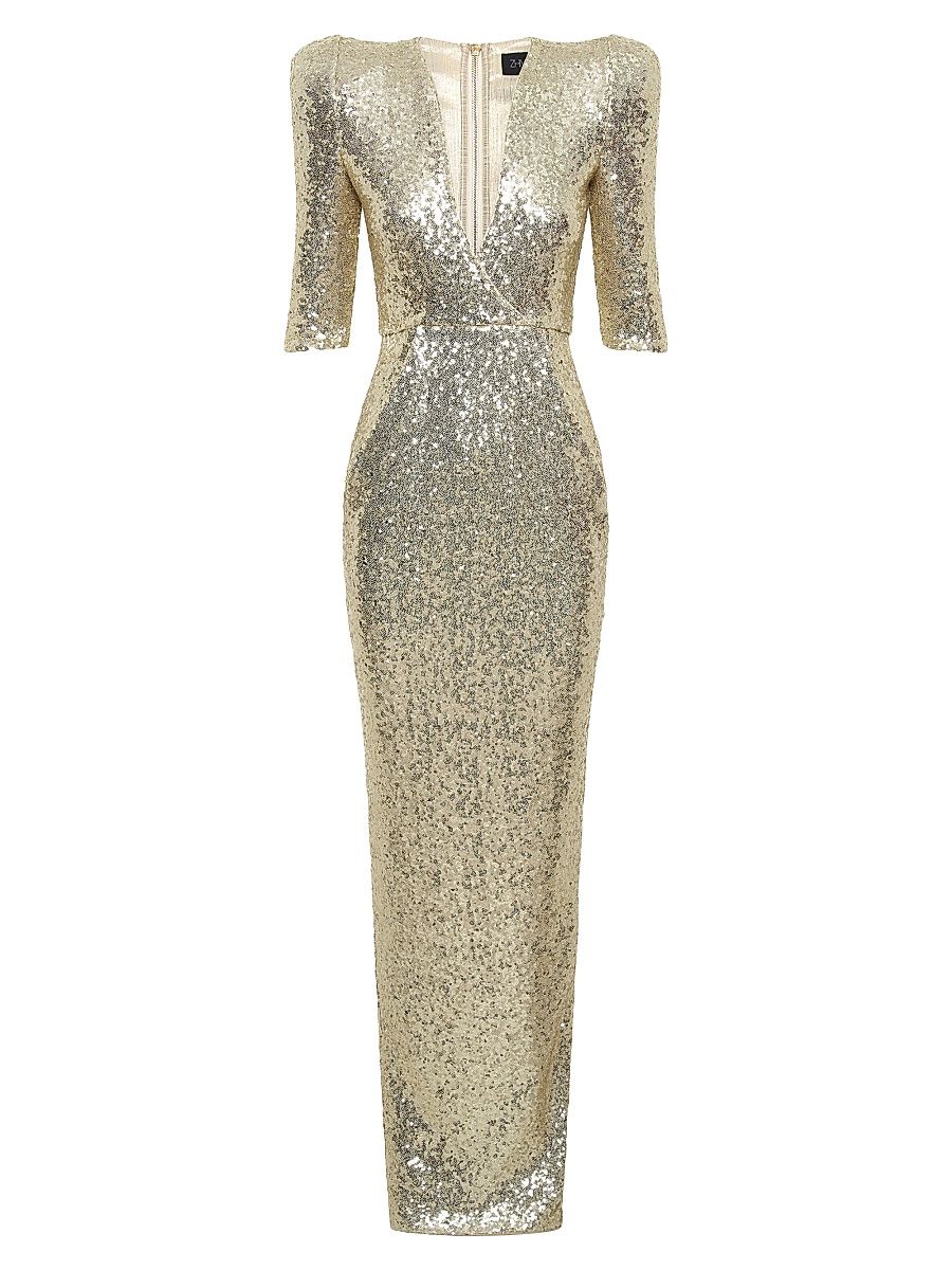Women's Look At Me Sequin Gown - Champagne - Size 8