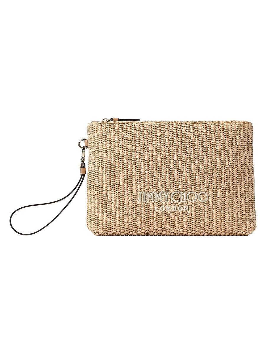 Women's Riviera Raffia Flat Pouch - Natural